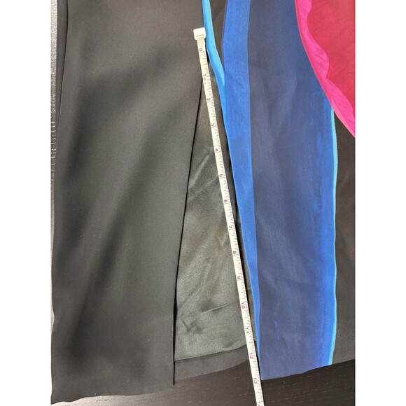 Ted Baker Column Dress Black Bright Flowers Size 2 4 High Neck Lined Maxi Sheath - Picture 9 of 13